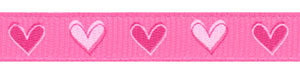 Mixed Pink Hearts on Hot Pink Grosgrain Ribbon