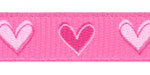 Mixed Pink Hearts on Hot Pink Grosgrain Ribbon