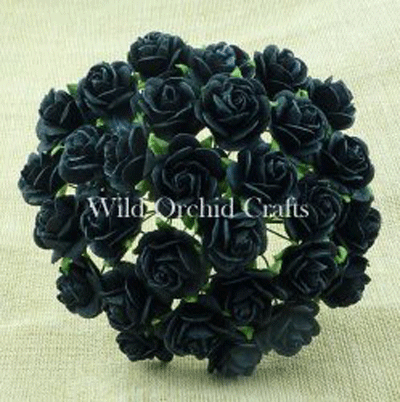 Wild Orchid Crafts Open Roses Black