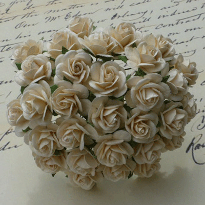 Wild Orchid Crafts Open Roses Deep Ivory