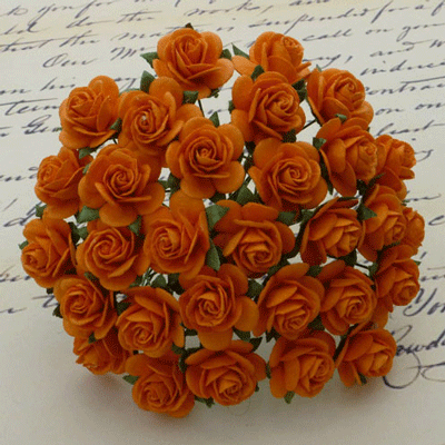 Wild Orchid Crafts Open Roses Orange