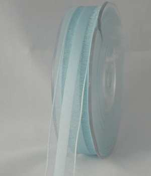 Sheer Organza w/Satin Center Light Blue