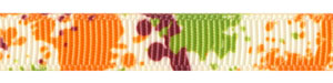 Autumn Paint Splatter on Ivory Grosgrain Ribbon