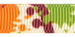 Autumn Paint Splatter on Ivory Grosgrain Ribbon