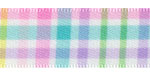 5/8" Pastel Plaid Print on White Satin Ribbon