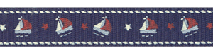 Patriotic Boats on Navy Grosgrain