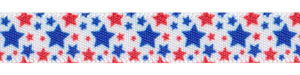 3/8" Patriotic Random Stars on Satin Ribbon