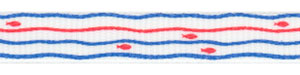 Patriotic Waves on White Grosgrain