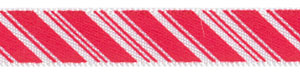 3/8" Peppermint Stick Satin Ribbon