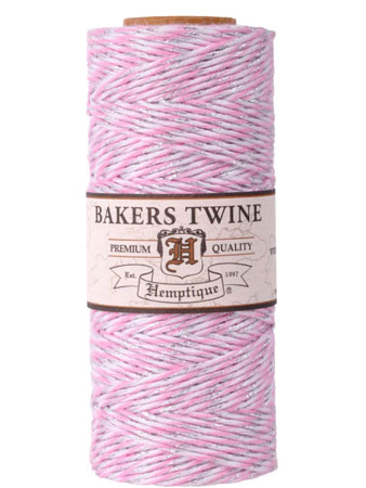 Baker's Twine Metallic Pink/White/Silver
