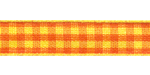 3/8" Plaid Ribbon Yellow/Orange