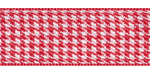 Plaid Ribbon Houndstooth Red and White