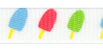 Popsicle Print on White Grosgrain Ribbon SPOOL SALE!