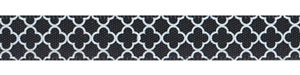 3/8" Quatrefoil Print on Black Satin Ribbon SPOOL SALE!