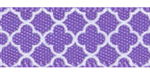 3/8" Quatrefoil Print on Delphinium Satin Ribbon SPOOL SALE!