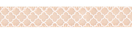 3/8" Quatrefoil Print on Petal Peach Satin Ribbon Spool SALE!