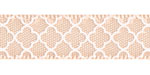 3/8" Quatrefoil Print on Petal Peach Satin Ribbon