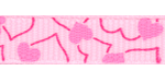 3/8" Random Hearts Pink Grosgrain Ribbon
