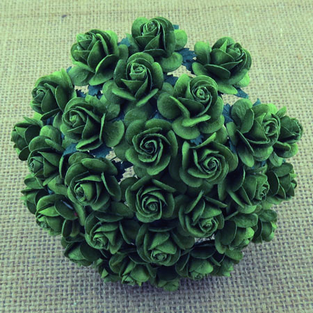 Wild Orchid Crafts Open Roses Dark Green