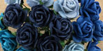 Wild Orchid Craft 20mm Open Roses Mixed Blue