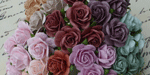 Wild Orchid Craft 10mm Open Roses Mixed Vintage Colors