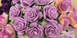 Wild Orchid Craft 20mm Open Roses Purple/Lilac 