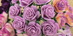 Wild Orchid Craft 10mm Open Roses Purple/Lilac