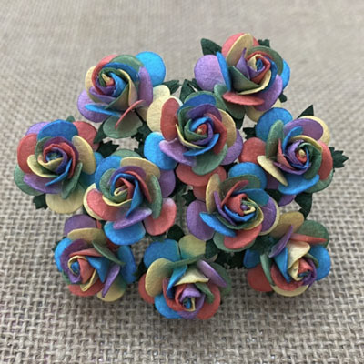 Wild Orchid Crafts Open Roses Rainbow Color