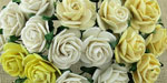 Wild Orchid Craft 10mm Open Roses Mixed White/Cream