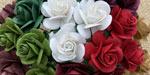 Wild Orchid Craft 10mm Open Roses Mixed Christmas Colors