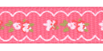 Roses with Scalloped Edge Grosgrain Coral Rose