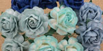 Wild Orchid Crafts 40mm Tea Roses Mixed Blue