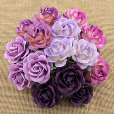 Wild Orchid Craft 40mm Trellis Roses Mixed Purple/Lilac