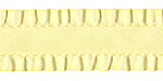 1-1/2" Satin Double Ruffle Ribbon Light Yellow OVER HALF OFF!