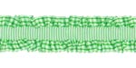 Ealstic Double Ruffles Ribbon Emerald Green