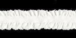 Elastic Double Ruffles Ribbon White 