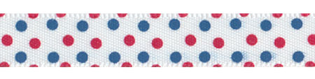 Vintage Patriotic Satin Swiss Dots Ribbon