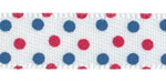 Vintage Patriotic Satin Swiss Dots Ribbon