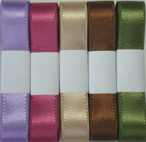 5/8" Dark Satin with Grosgrain Edge Ribbon Assortment