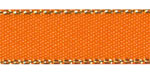 3/8" Satin with Gold Metallic Edges Russet Orange