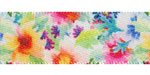 5/8" Bright Floral Print on White Satin Ribbon