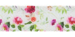 5/8" Feminine Floral Print on White Satin Ribbon