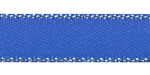 3/8" Satin with Silver Metallic Edges Royal Blue