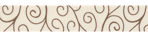 5/8" Satin Swirls Ribbon Cream with Turftan Brown SALE!