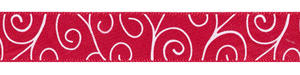 5/8" Satin Swirls Ribbon Red