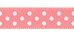 3/8" Satin Swiss Dots Ribbon Light Coral