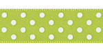 Satin Swiss Dots Ribbon Apple Green