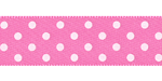 Satin Swiss Dots Ribbon Hot Pink w/White Dots