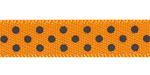 3/8" Satin Swiss Dots Ribbon Tangerine with Black Dots