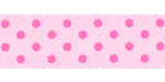 Satin Swiss Dots Ribbon Pearl Pink w/Hot Pink Dots